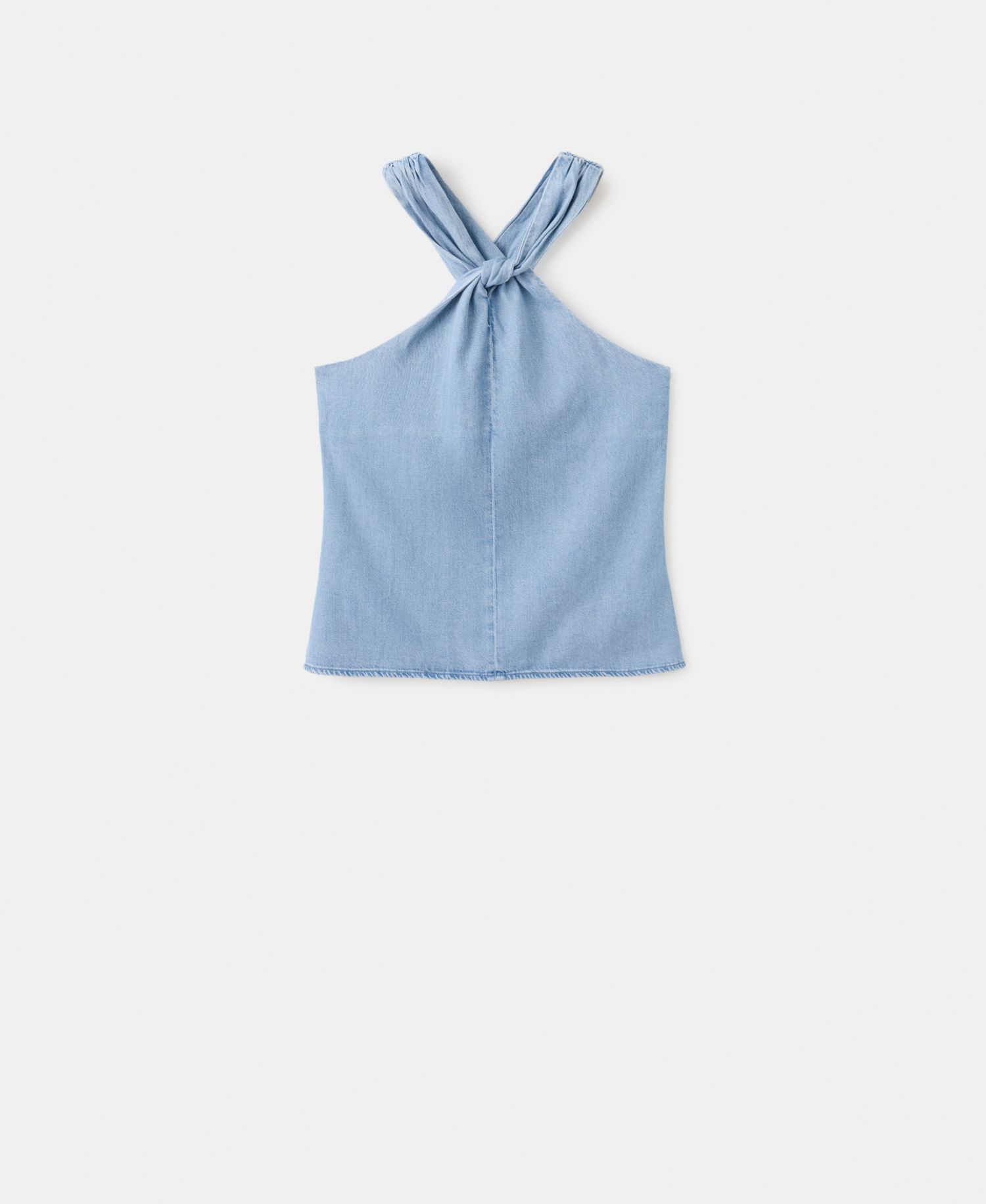 Women's Crossed-Strap Denim Top