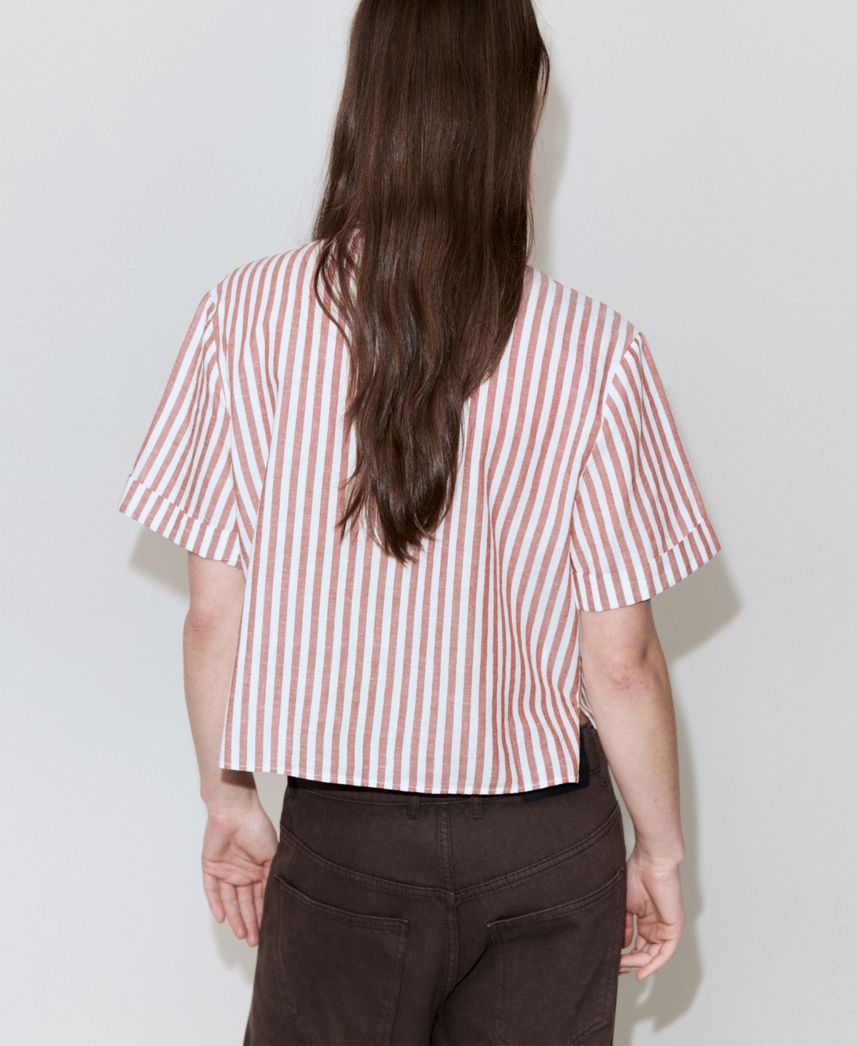 Mango Women's Striped Cotton Linen Shirt