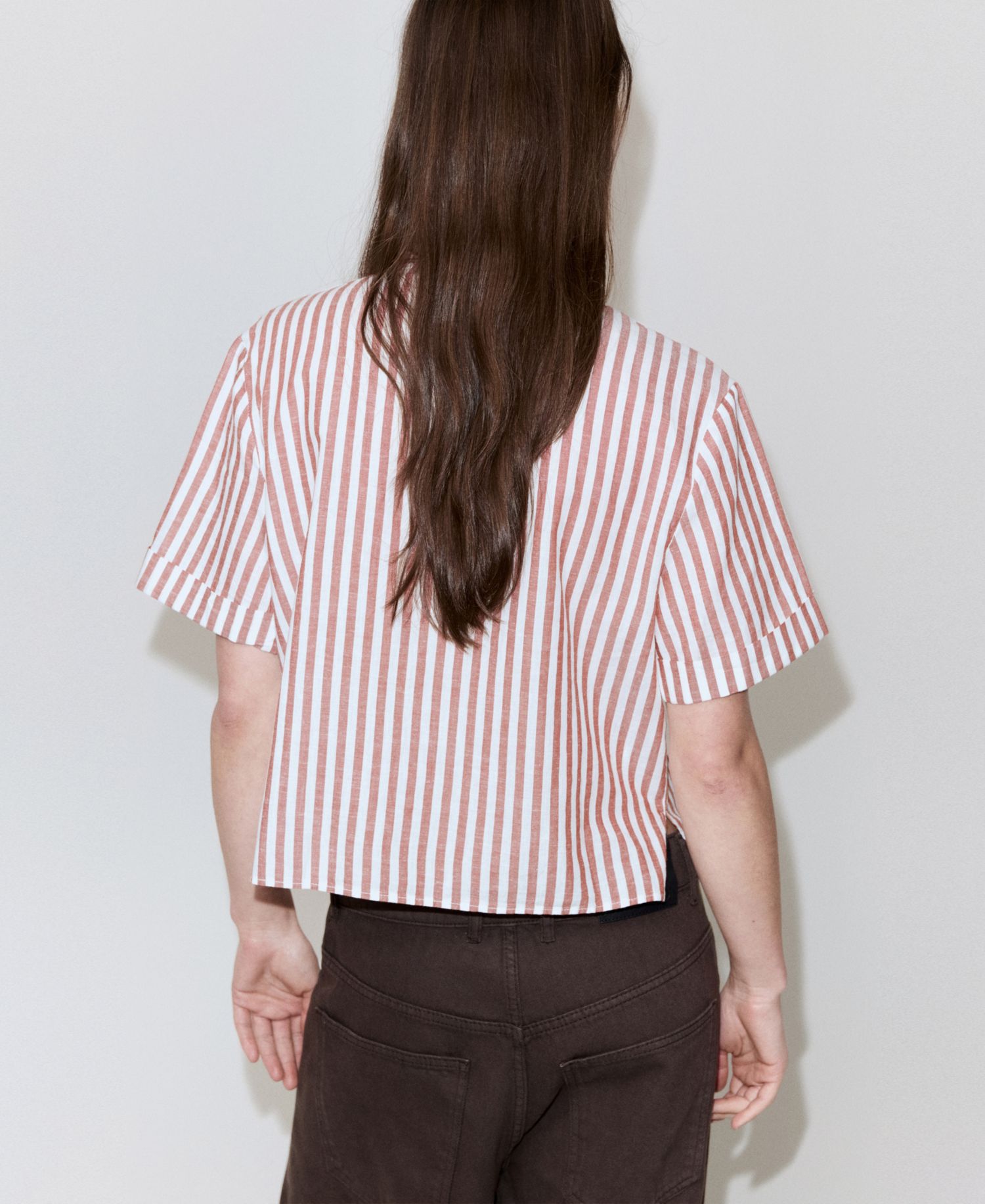Women's Striped Cotton Linen Shirt