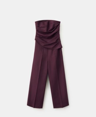 Women's Strapless Linen Jumpsuit