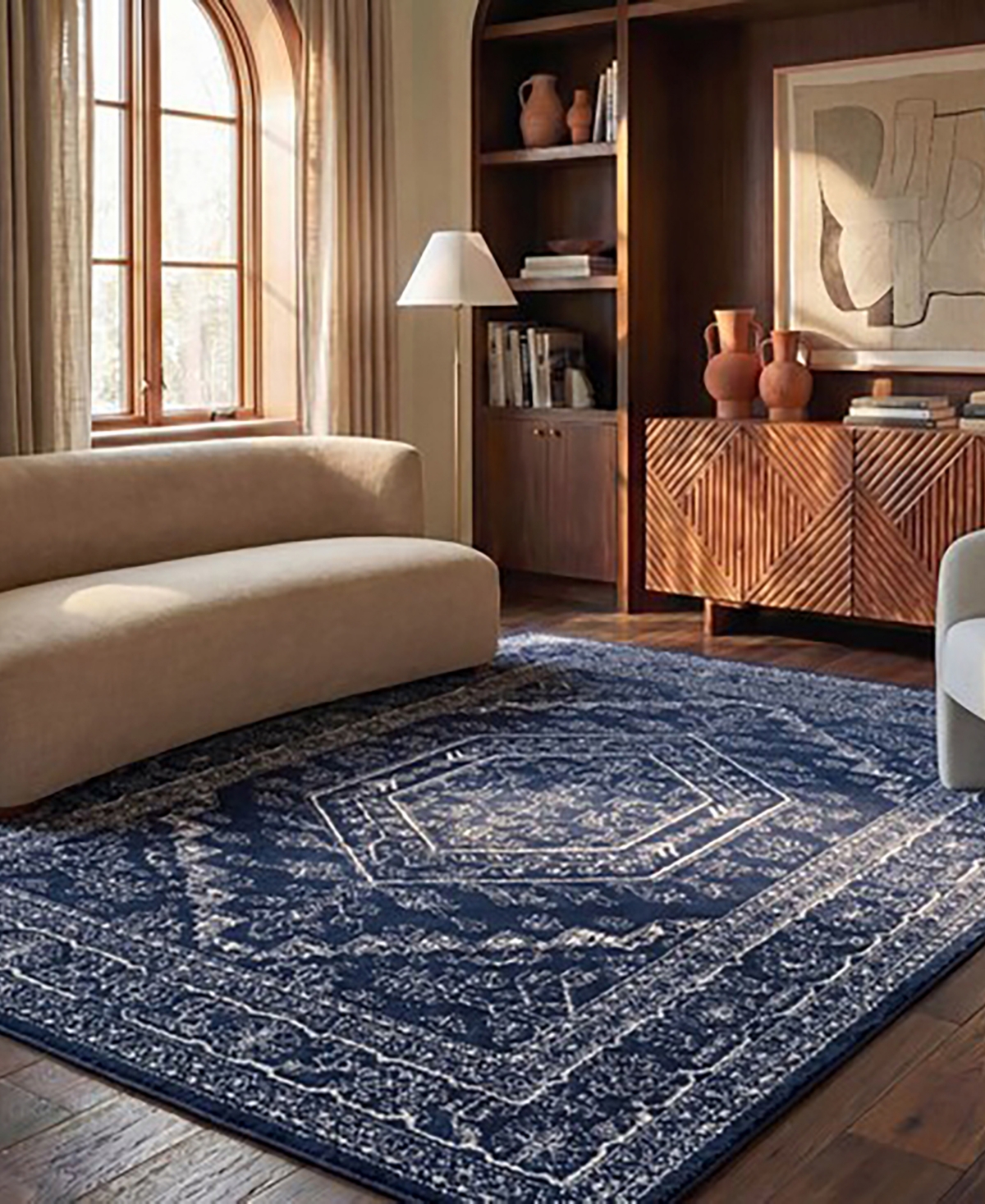Safavieh Adirondack 108 Navy and Ivory 8' x 10' Area Rug