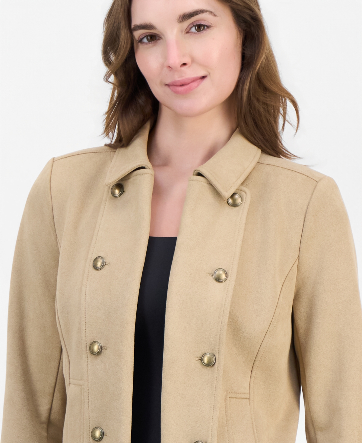 Nautica Women's Faux-Suede Captain's Jacket
