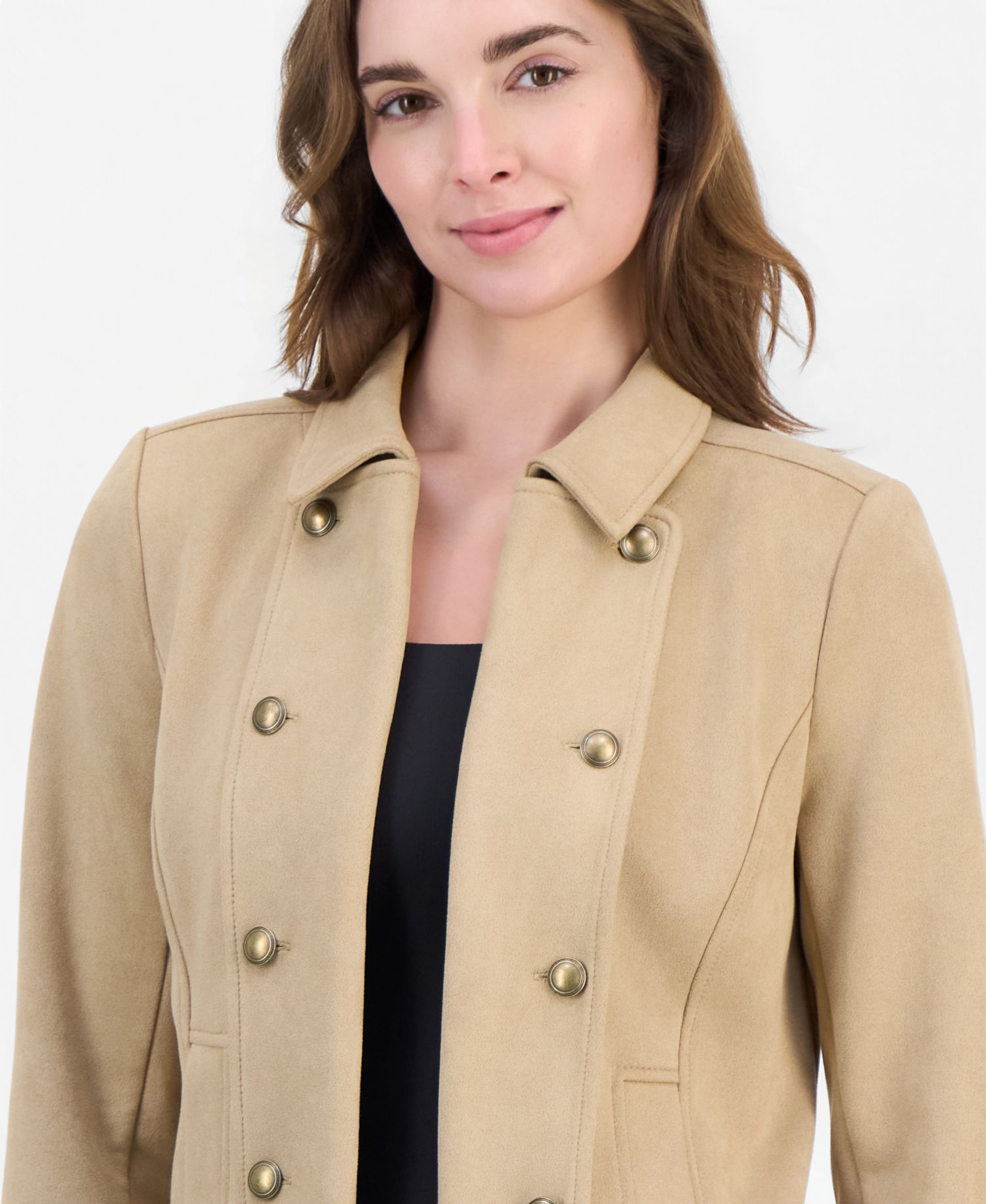 Women's Faux-Suede Captain's Jacket