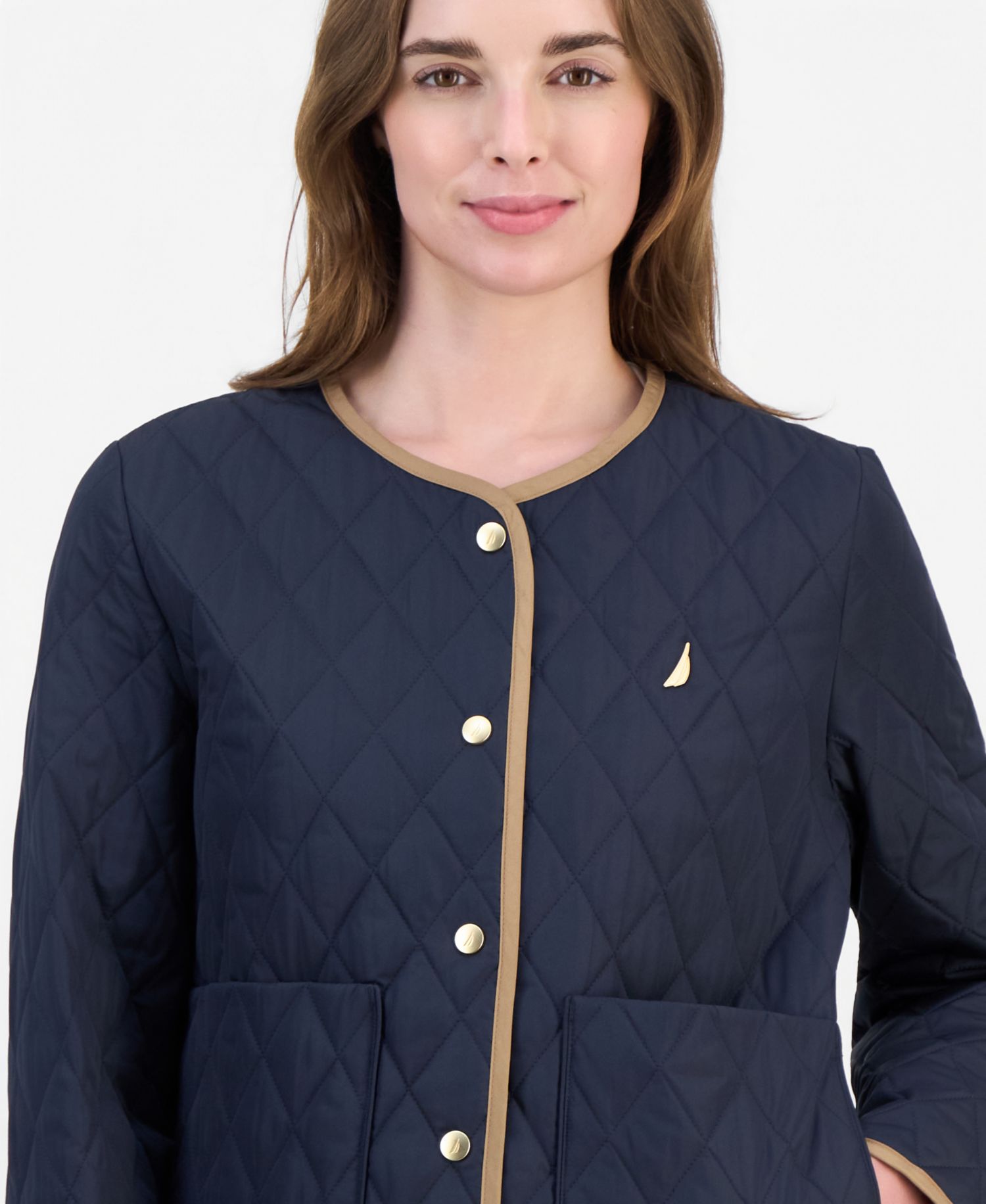 Women's Quilted Collarless Jacket