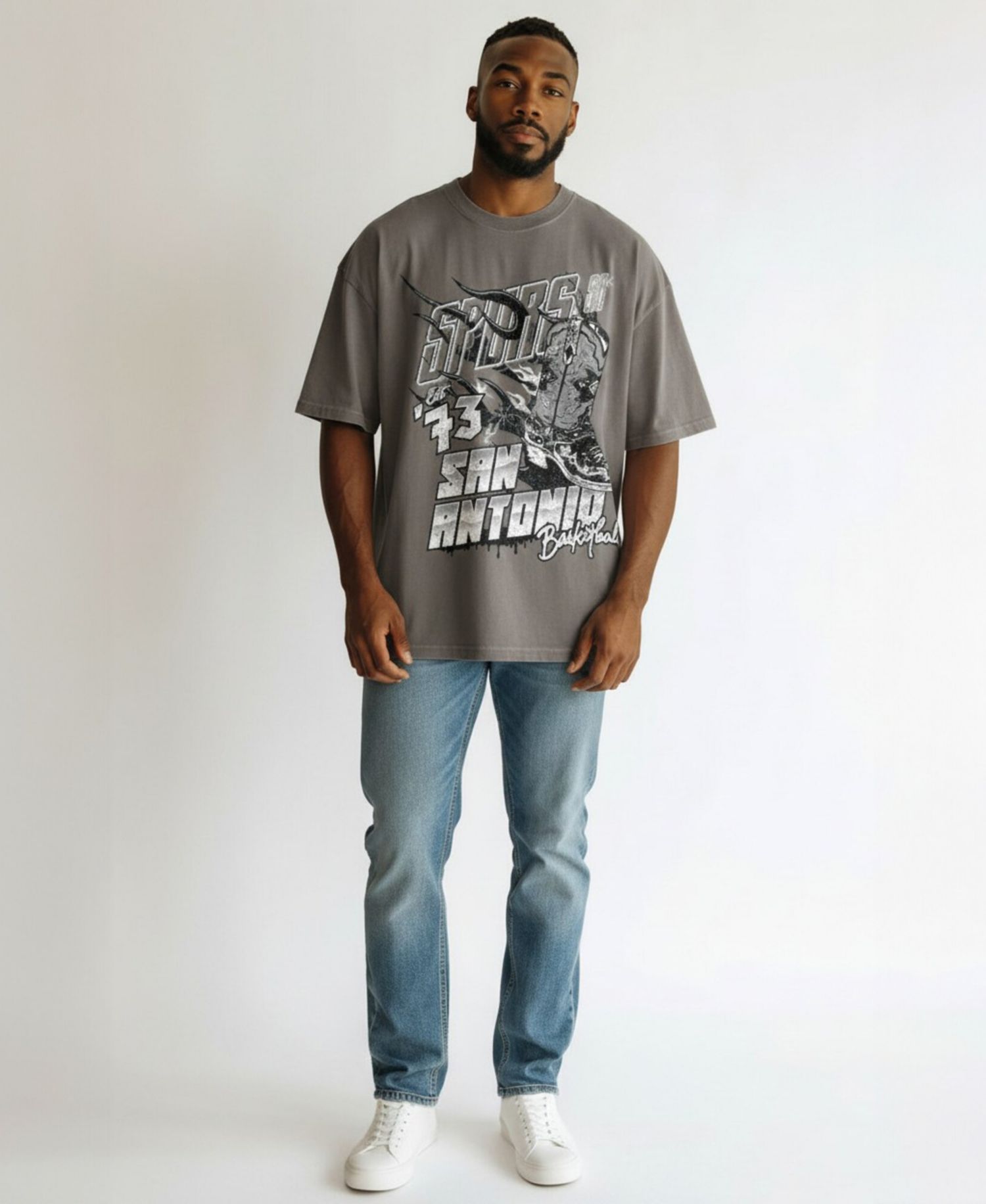 Men's and Women's Olive San Antonio Spurs Oversized Graphic T-Shirt