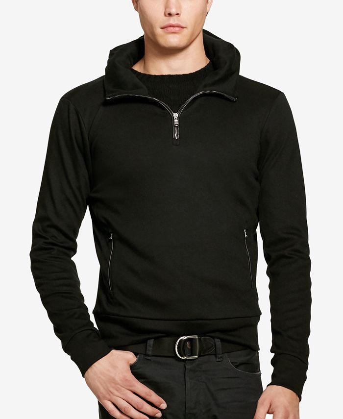 Polo Ralph Lauren Men's Leather-Trim Half-Zip Pullover & Reviews - Sweaters  - Men - Macy's