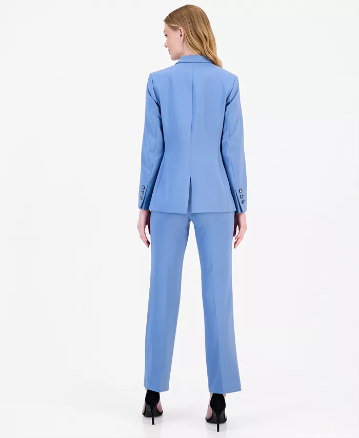Women's One-Button Blazer, Sequin Tank Top & Straight-Leg Pants - thumbnail 3