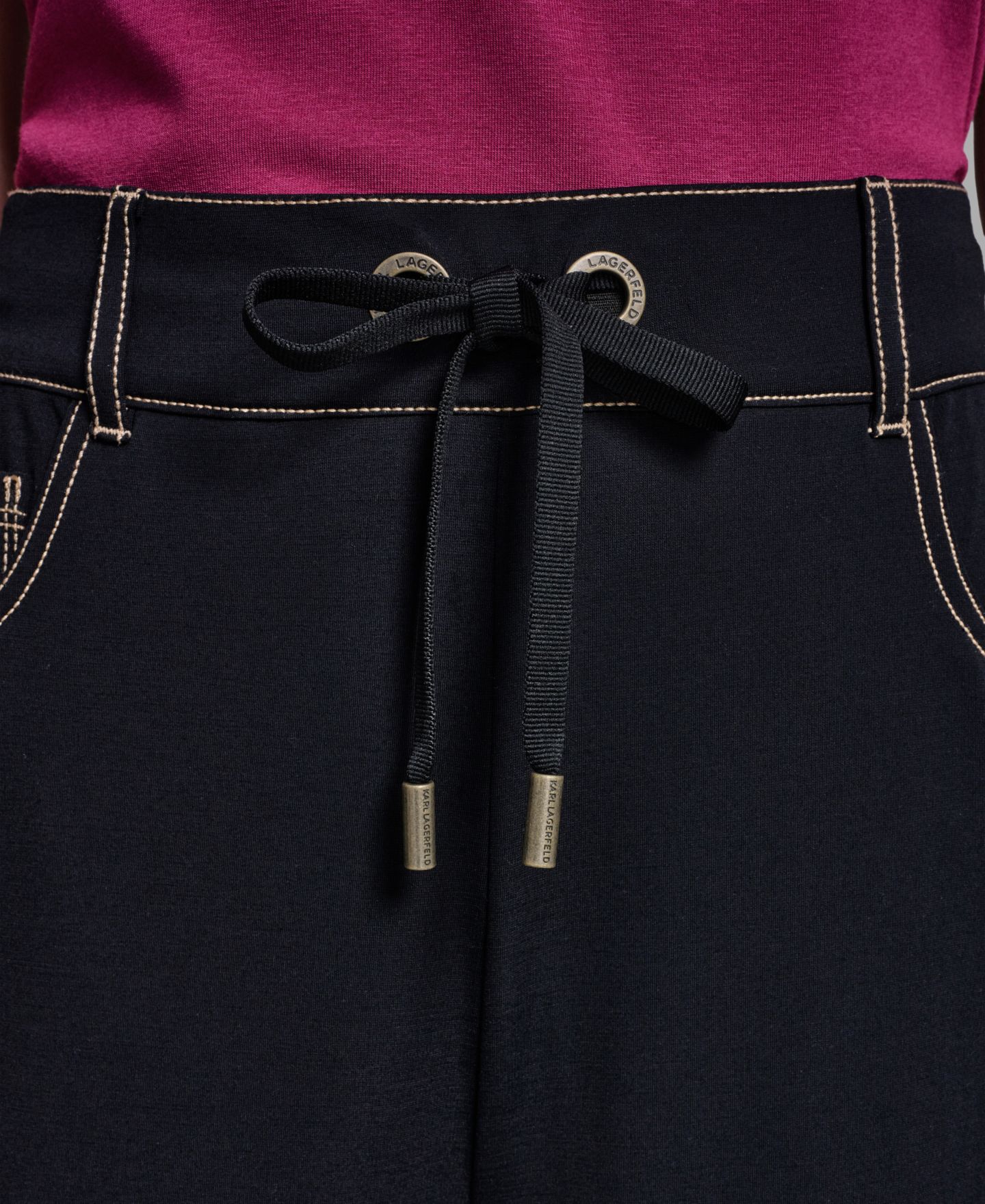 Женские брюки KARL LAGERFELD PARIS Pull-On Jersey Pants, цвет: Тёмно-синий — фото 6