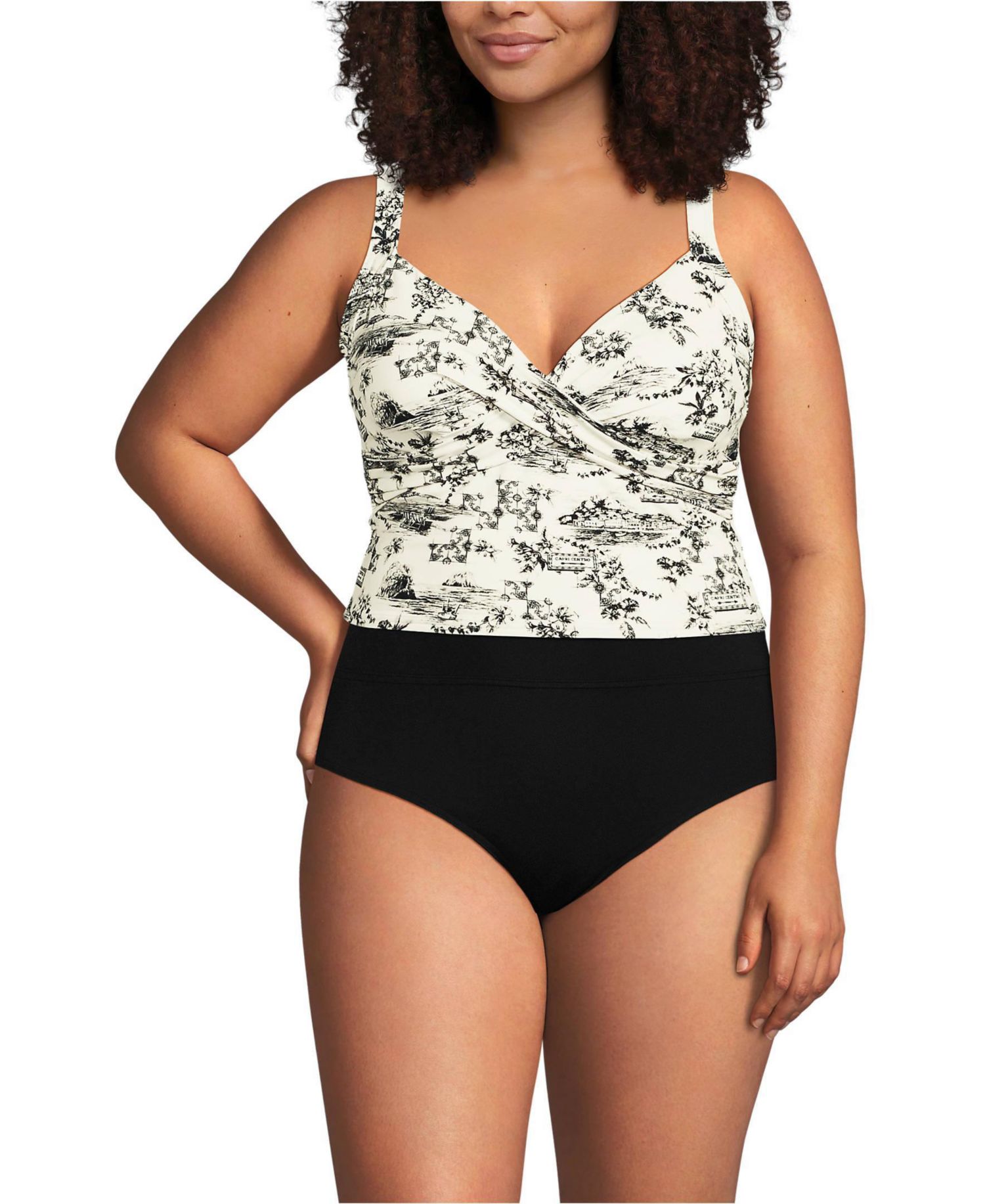 Women's Plus Size Sweetheart Wrap Midkini Top