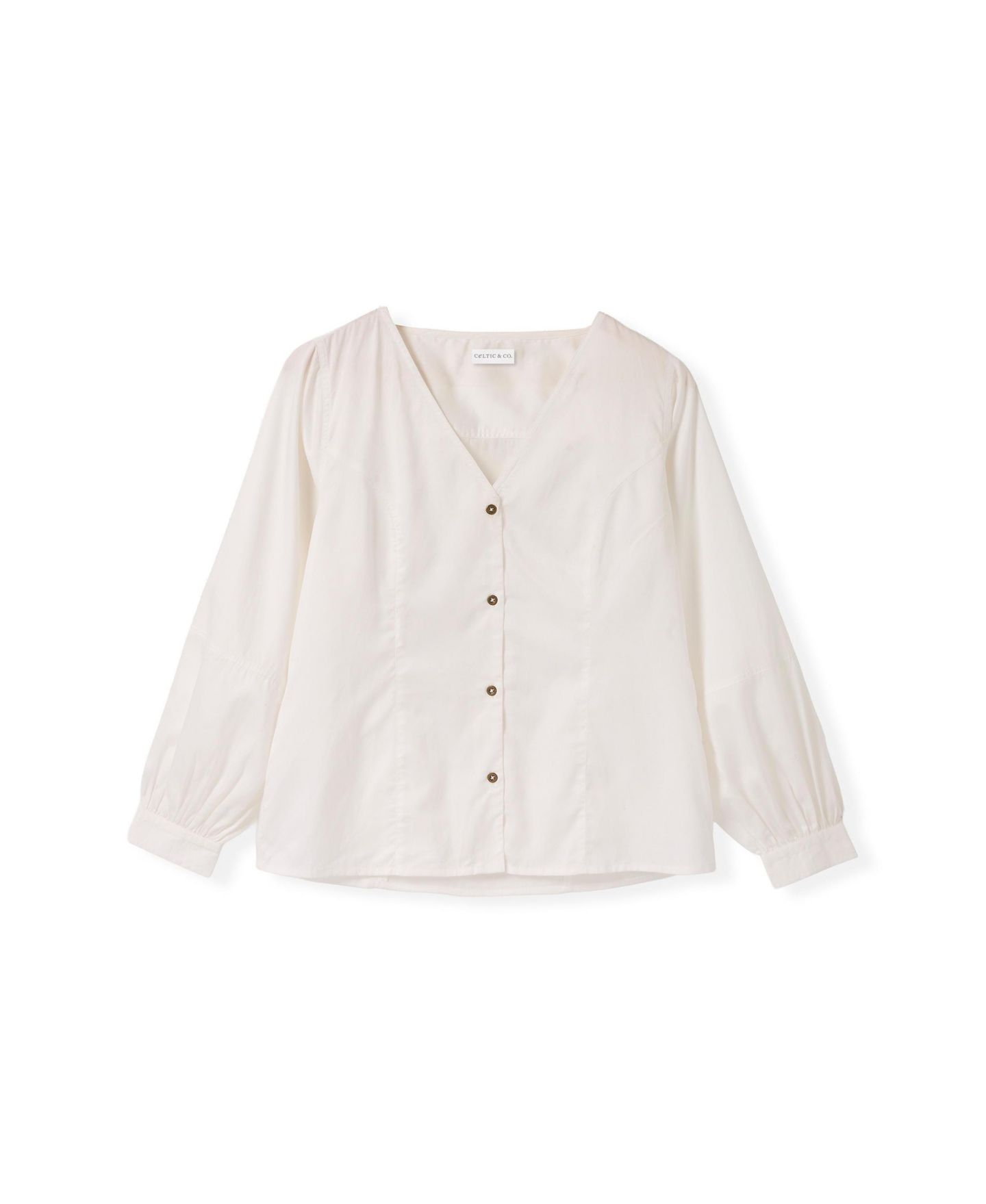 Женская блузка Celtic & Co. V Neck Button Through, цвет: Меловой — фото 7