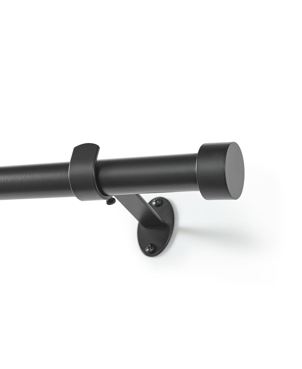 Threadmade Home Serena 1-Inch Adjustable Decorative Single Curtain Rod with End Cap Finials