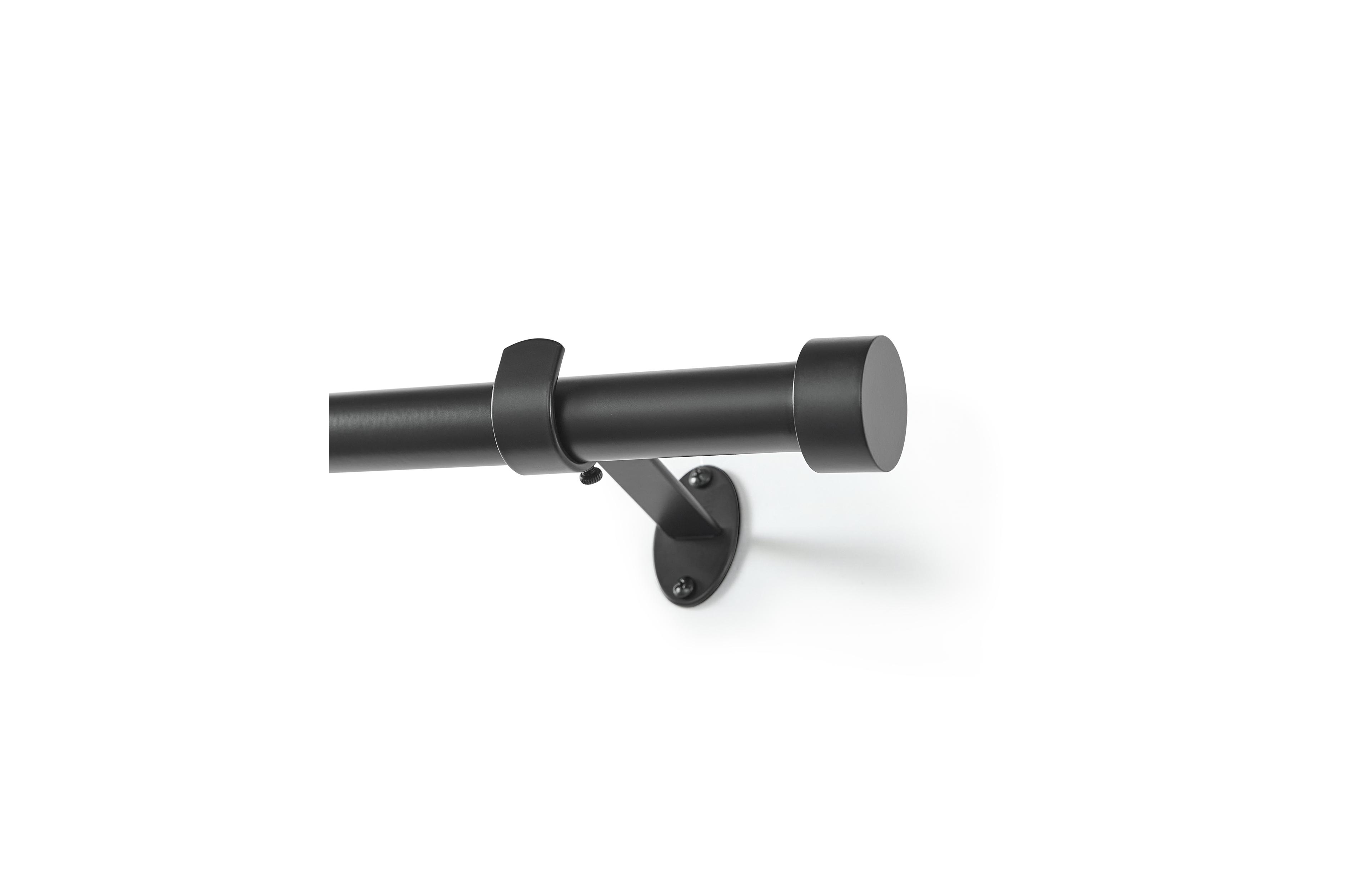 Threadmade Home Serena 1-Inch Adjustable Decorative Single Curtain Rod with End Cap Finials