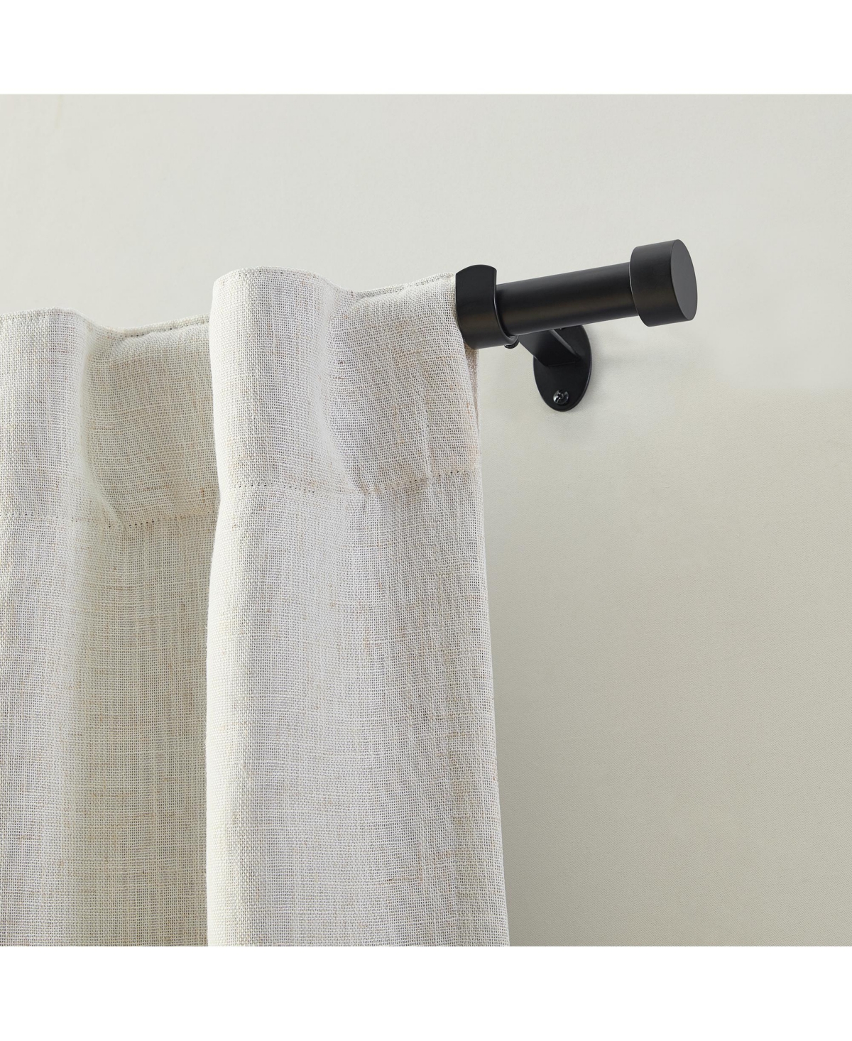 Threadmade Home Serena 1-Inch Adjustable Decorative Single Curtain Rod with End Cap Finials