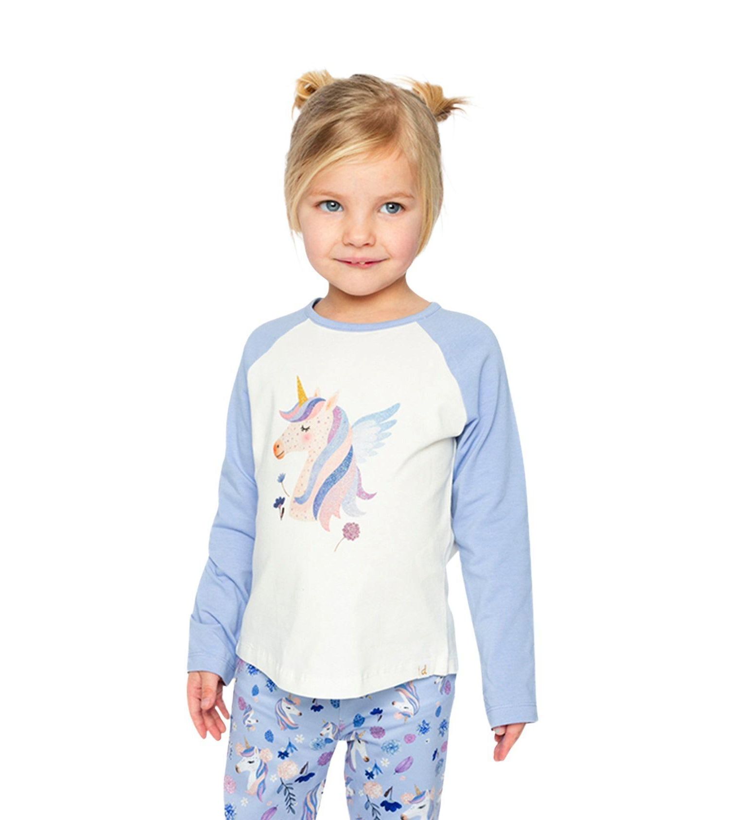 Little and Big Girl 6-12 Raglan Organic Cotton T-Shirt