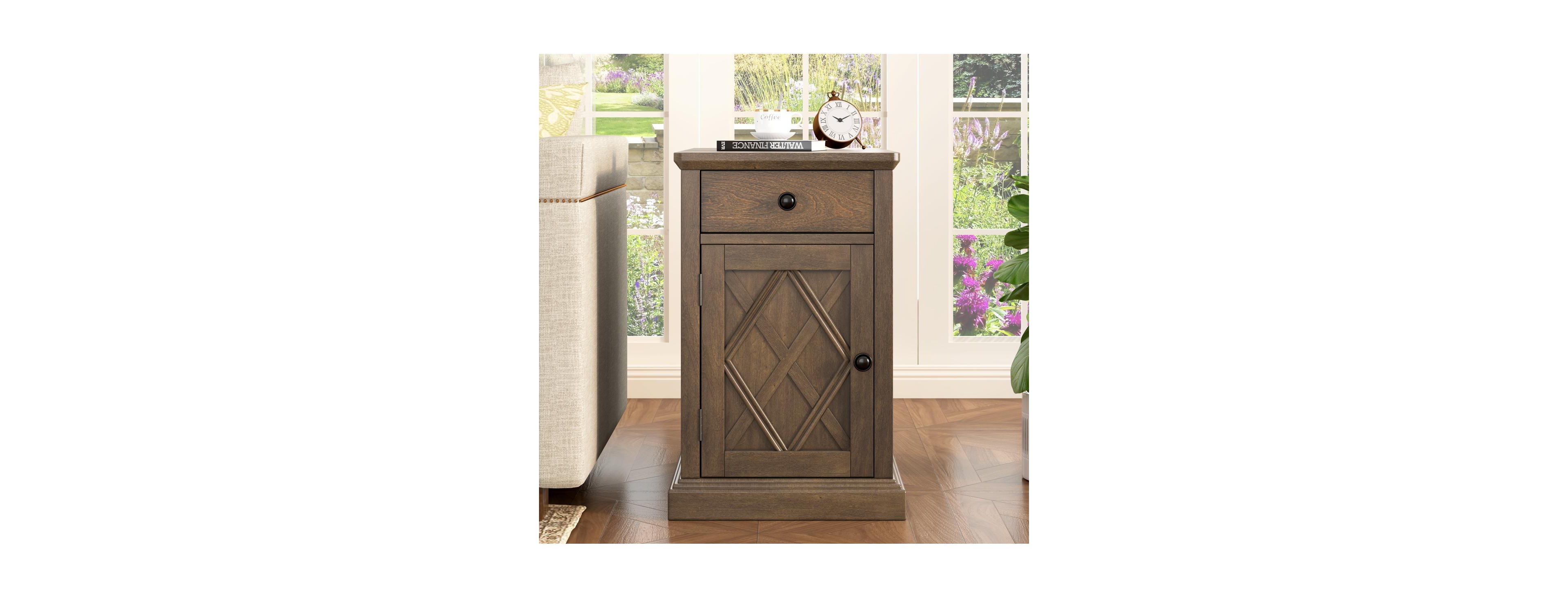 Streamdale Furniture Classic Charging Livingroom End Table with Usb Ports and Storage