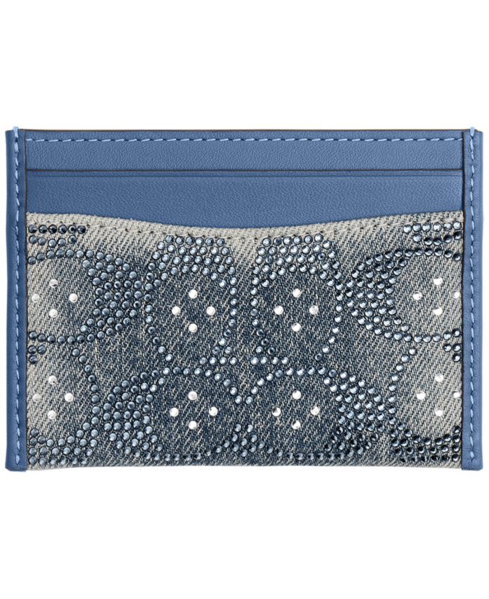 COACH Essential Crystal Denim Signature Card Case