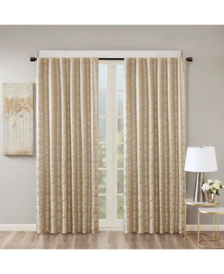 Jacquard Lined Total Blackout Rod Pocket/Back Tab Curtain Panel