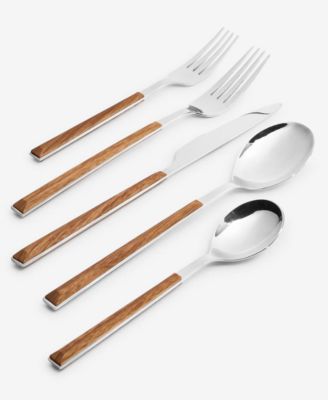 Inlay Wood 20-Pc. Flatware Set, Service for 4