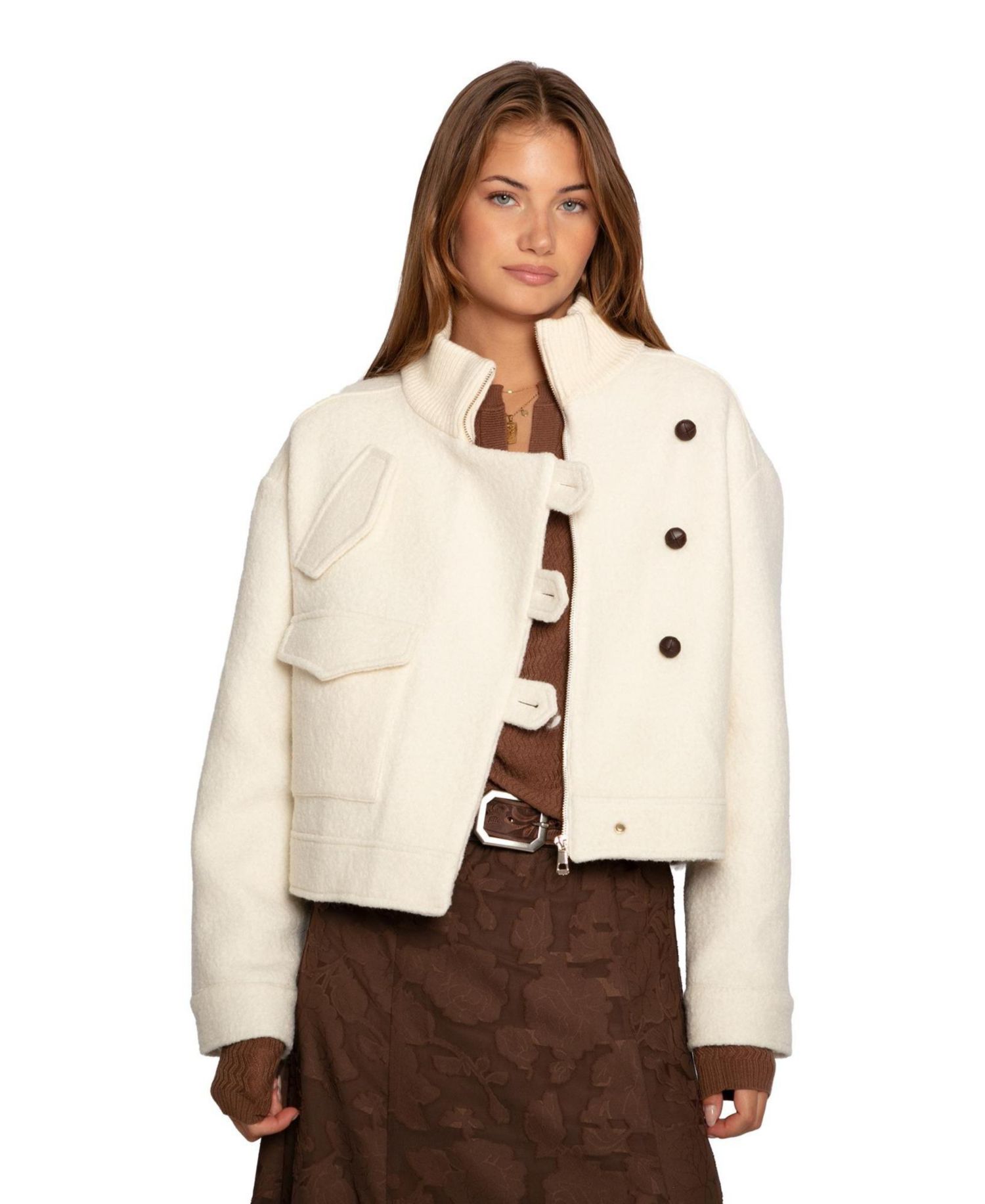 Women's Crystal Skies Cropped Wool Rib Jacket