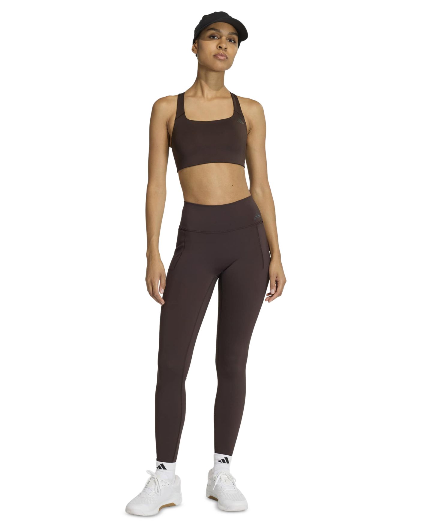 Бра Workout, с поддержкой, квадратный вырез — adidas, цвет: Кофейный — фото 2