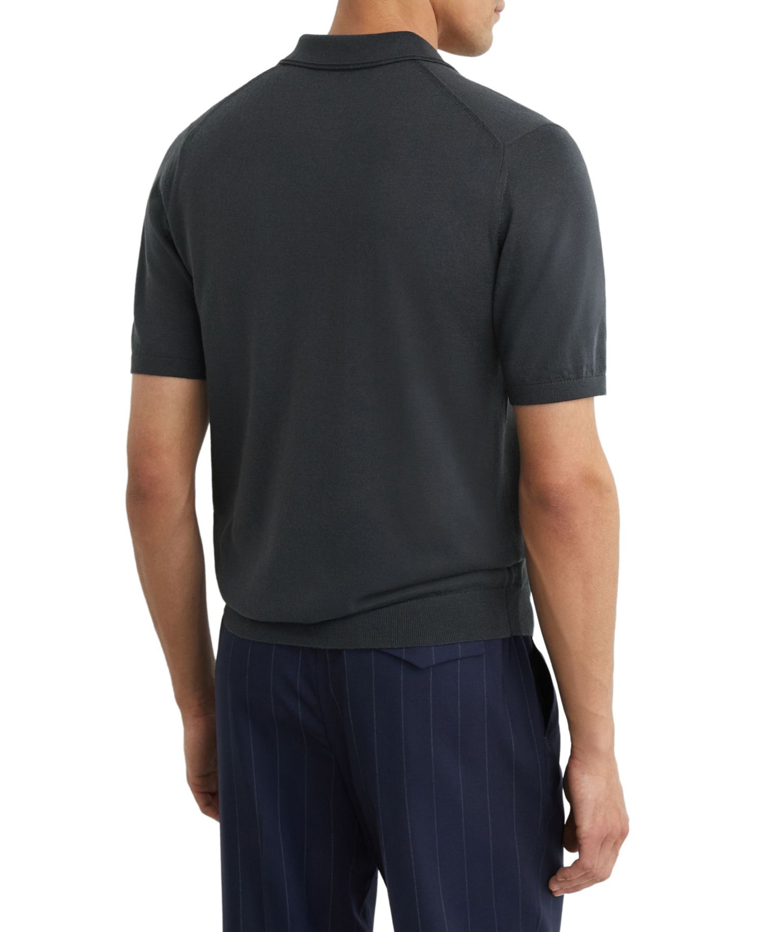Men's Manor Half Button Merino Wool Polo Shirt