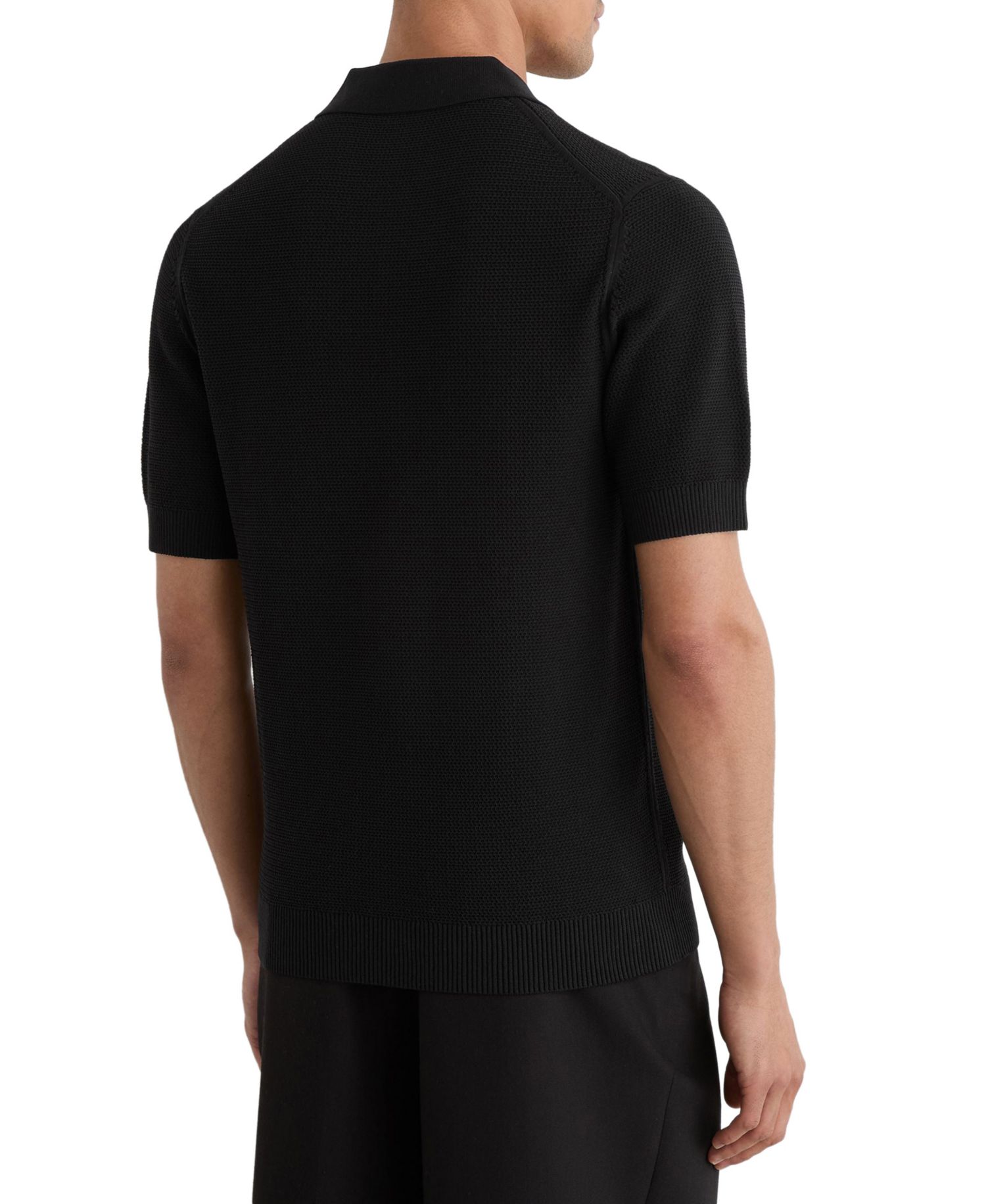 Men's Leon Open Collar Basket Stitch Polo Shirt