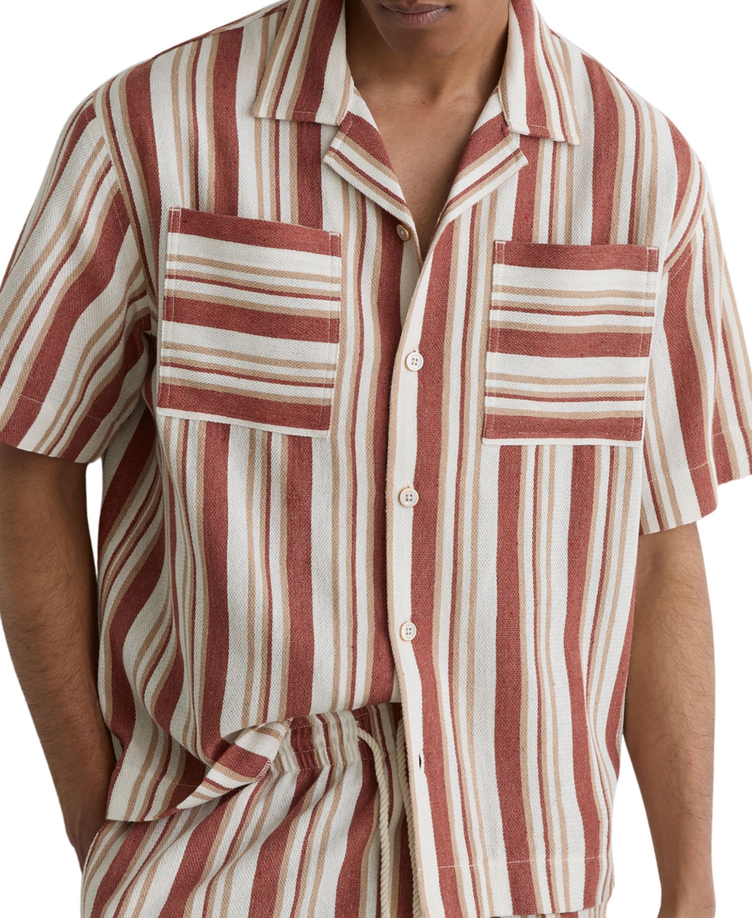 Men's Celeste Stripe Twin Pocket Cuban Shirt