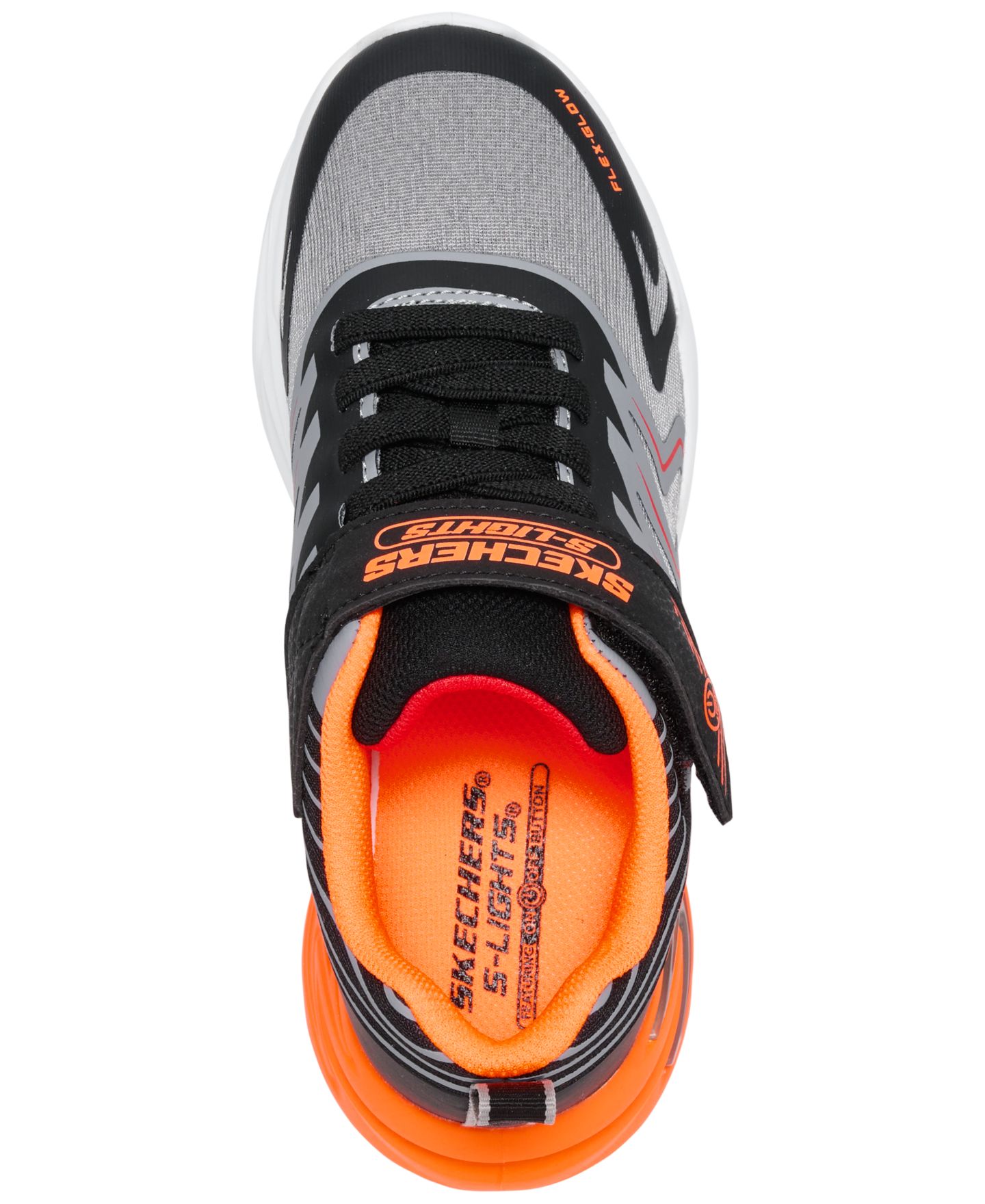 Детские кроссовки Skechers Little Kids' S Lights: Flex-Glow Ultra - Prism-Pacer Fastening Strap Light-Up Lifestyle, цвет: Чёрный / Лаймовый — фото 5