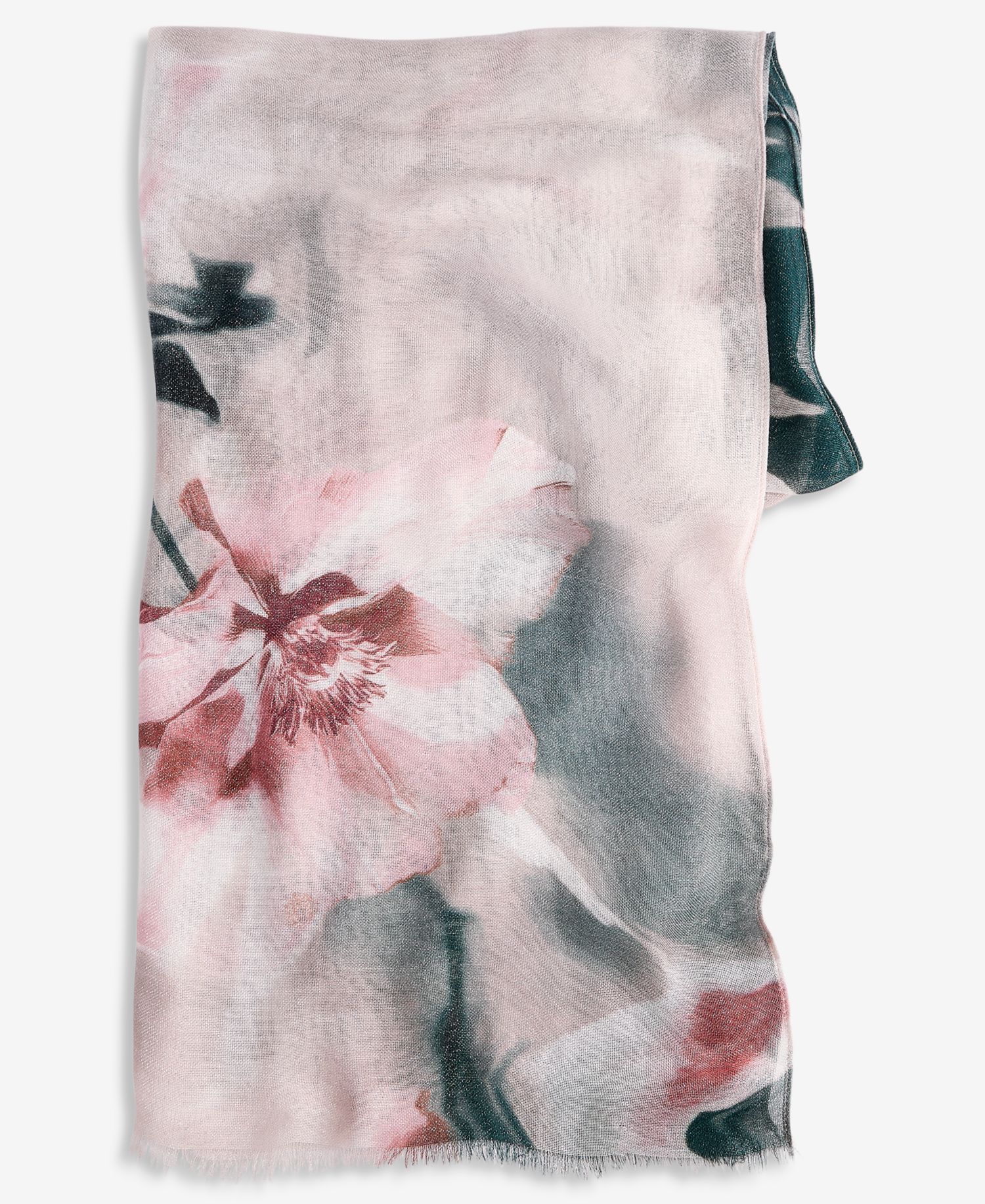 Watercolor Mia Floral Oblong Scarf