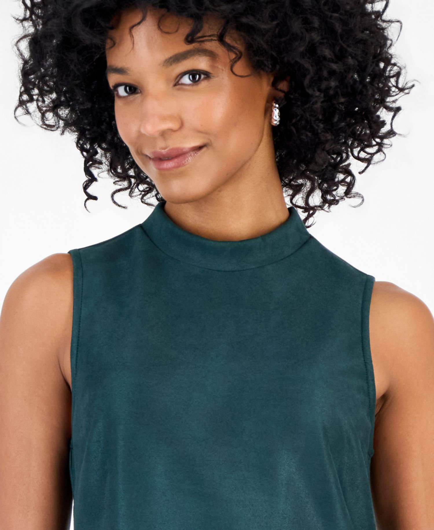 Women's Faux Suede Flounce-Hem Dress