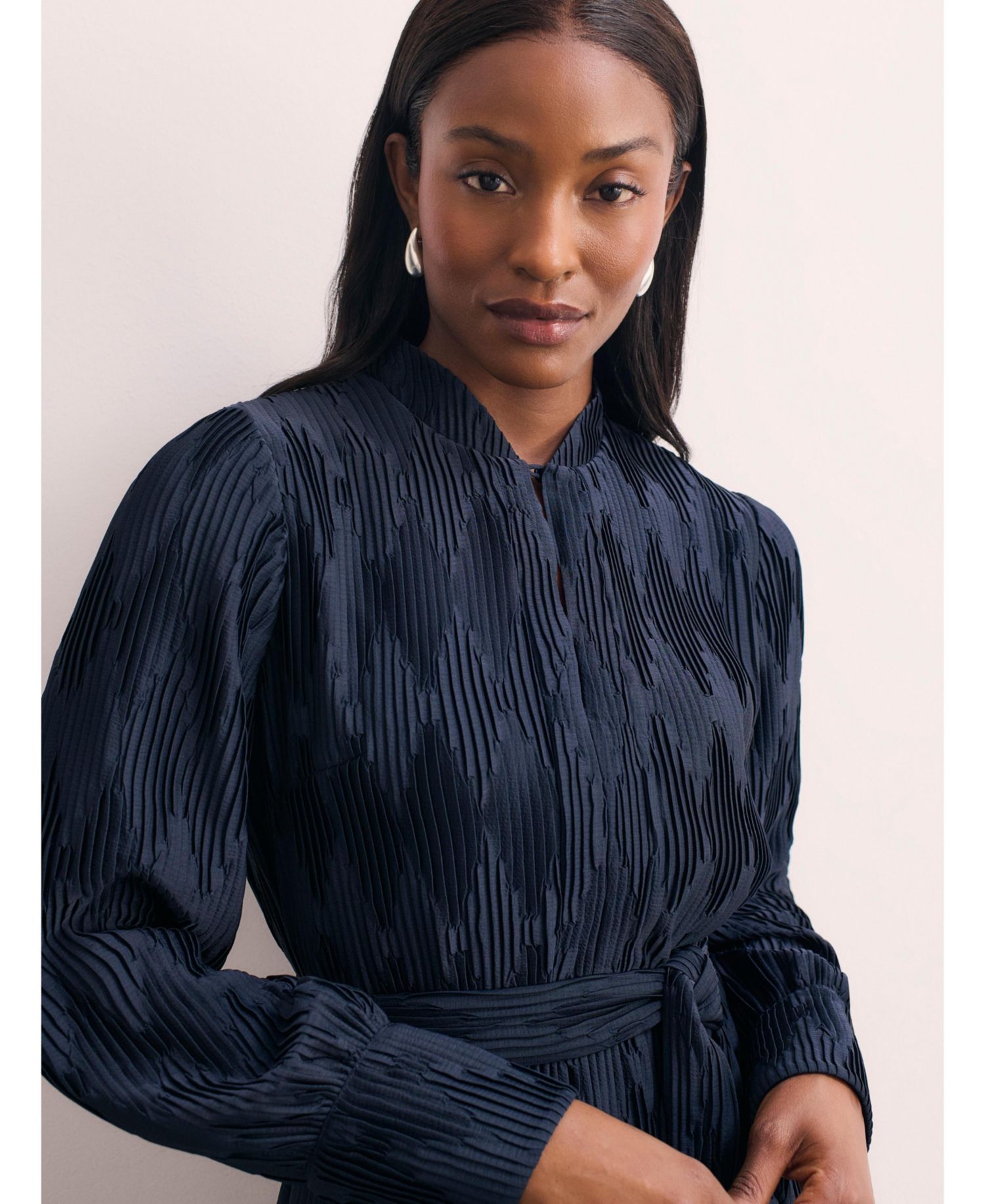 Women's Aurellie Long Sleeve Tie Waist Dress