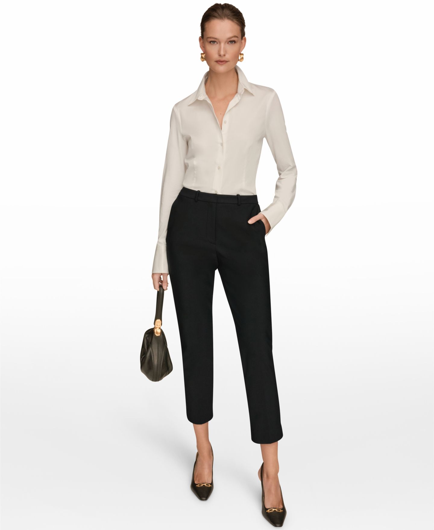 Женские брюки Donna Karan New York Slim-Leg Ankle, цвет: Чёрный — фото 6