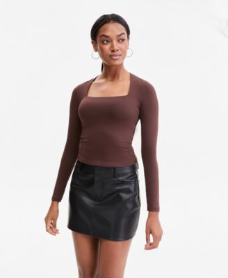 Women's Square-Neck Long-Sleeve Top