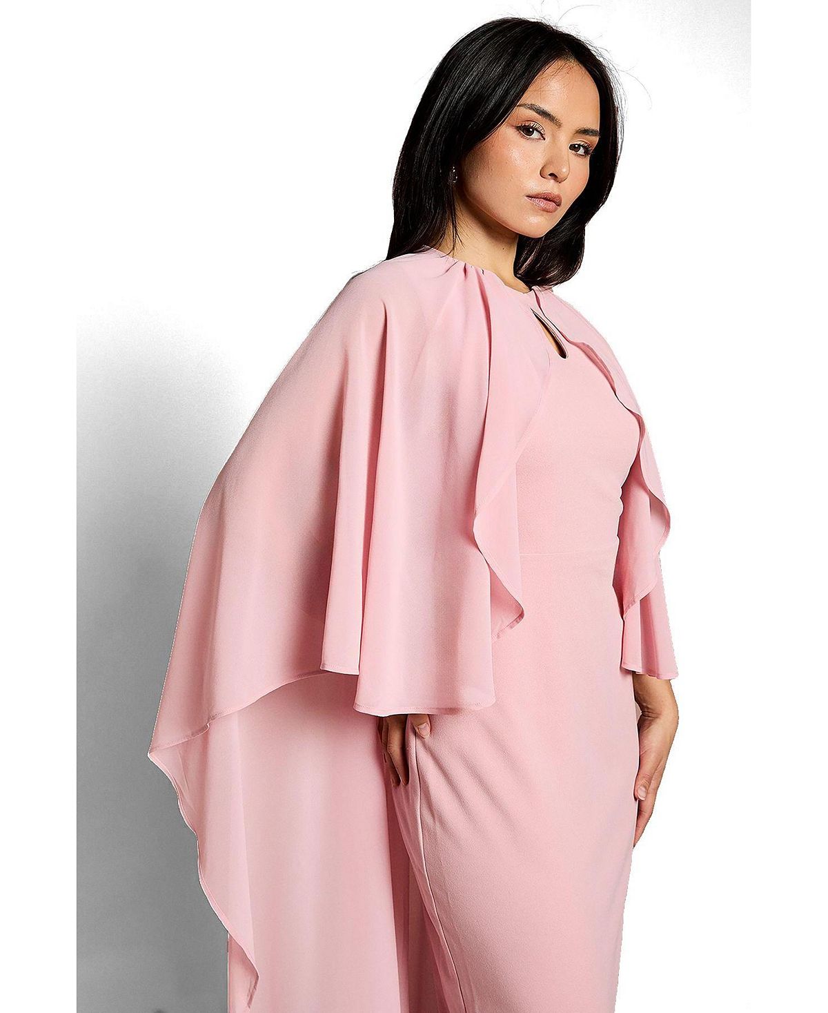 Coast Petite Round Neck Cape Maxi Dress view 2 — MAYCSS fashion products