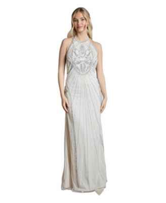 Women's Embellished Halterneck Maxi Dress