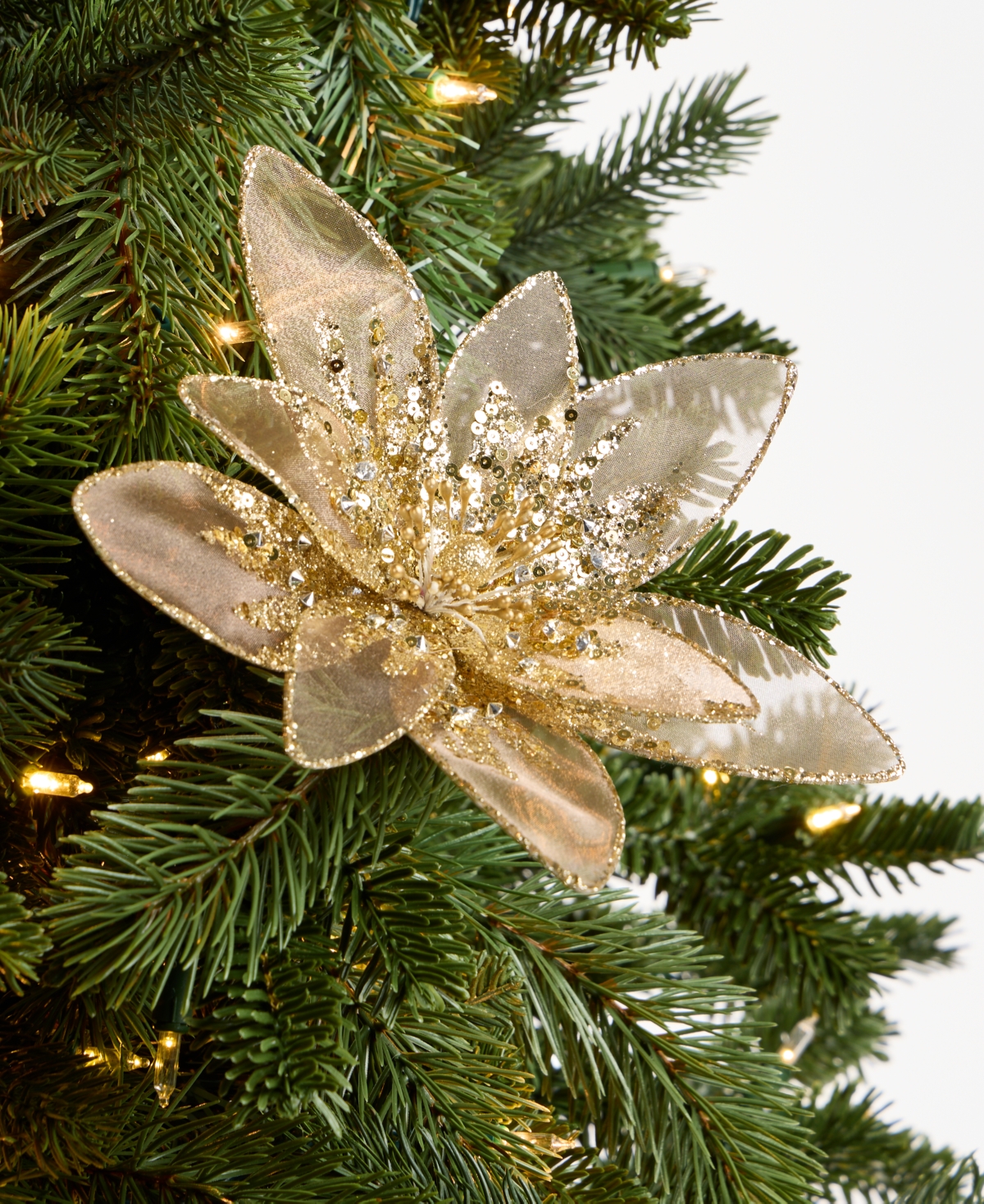Holiday Lane Enchanted Forest Flower Ornament With Clip, Macy's Exclusive
