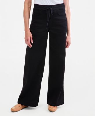 Petite High-Rise Wide-Leg Knit Jeans