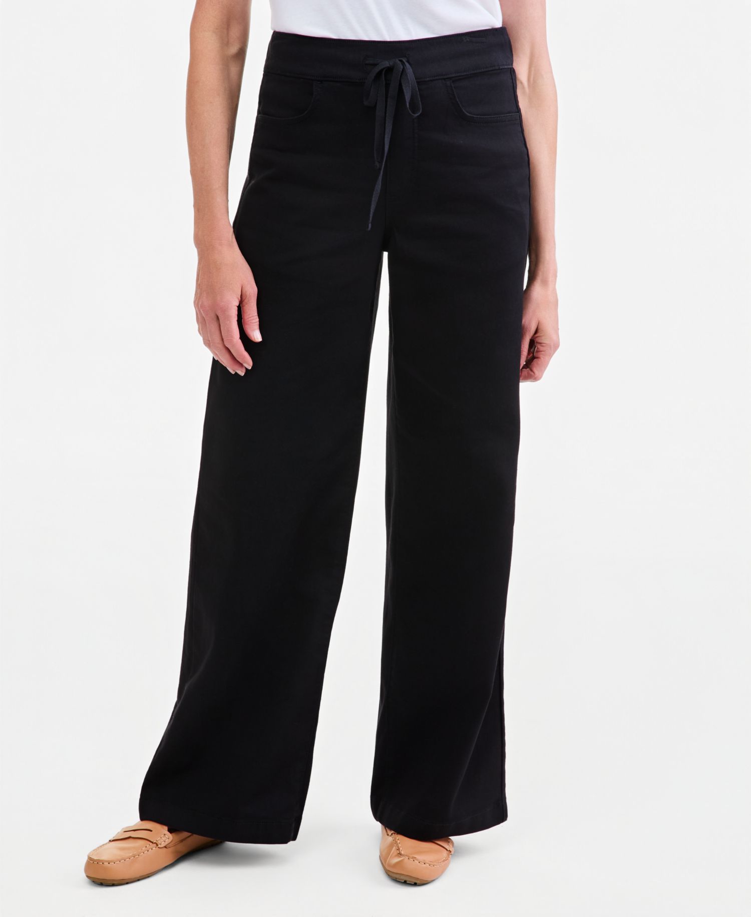 Petite High-Rise Wide-Leg Knit Jeans
