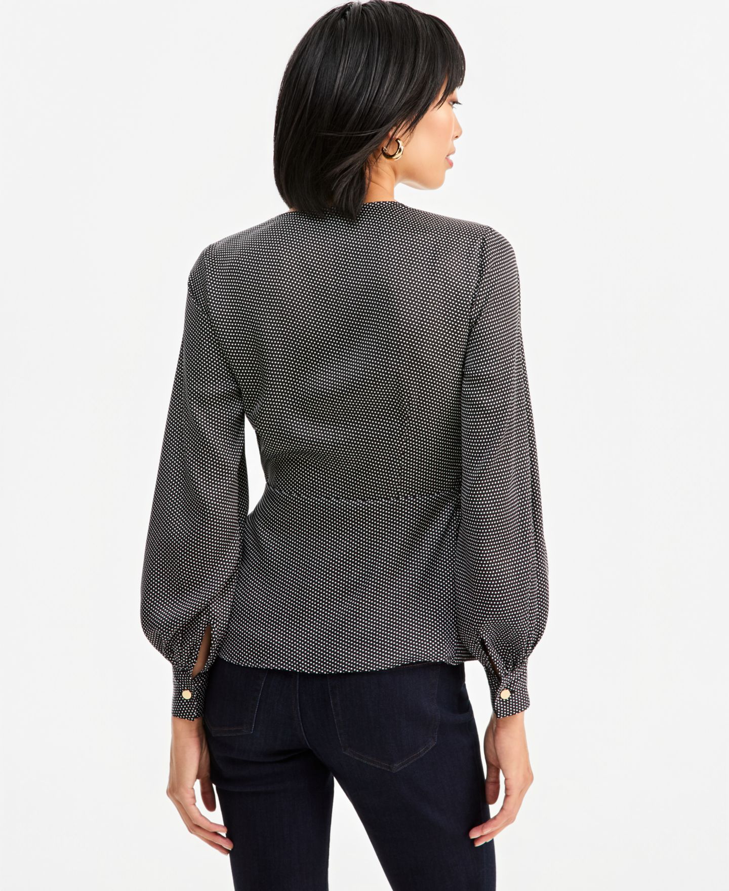 Женский топ I.N.C. International Concepts Long Sleeve Printed Wrap Top, цвет: Lita Dots — фото 2