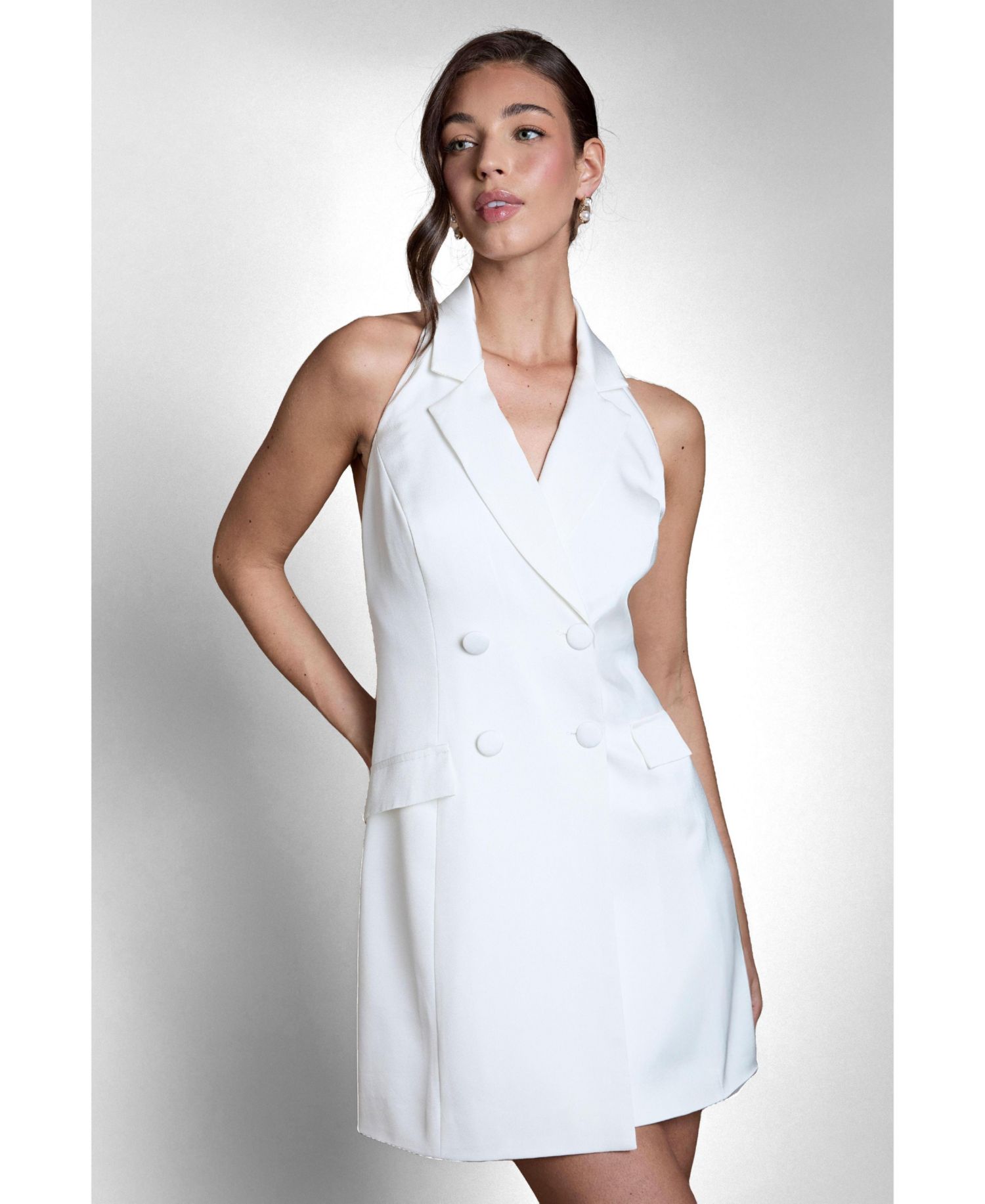 Women's Halter-Neck Sleeveless Blazer Dress
