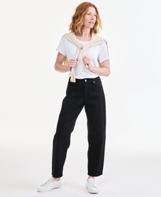 Women's High-Rise Barrel Relaxed Fit Jeans, Macy's Exclusive