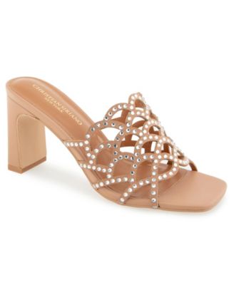 Women's Francez Scalloped Rhinestone Heeled Sandal