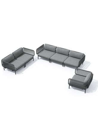 Outdoor Patio Cushion Sectional Sofa Set Furniture DIY Free Combination Set