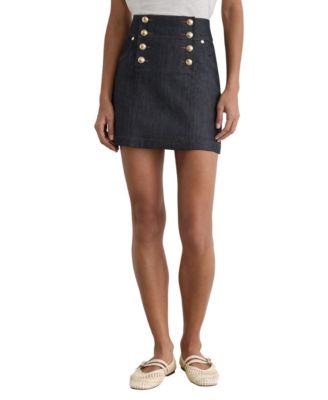 Women's Skylar Button Detail Denim Mini Skirts