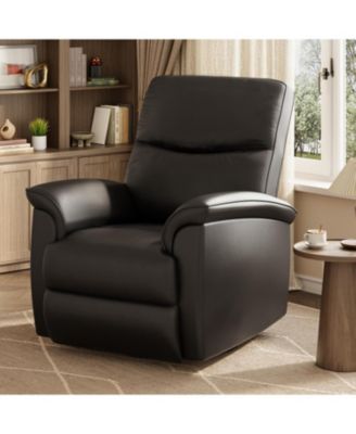 270degree(s) Swivel Power Swivel Recliner Chair for Living Room - 38.6" Wide PU Leather Electric Sofa- Infinite Reclining Positions