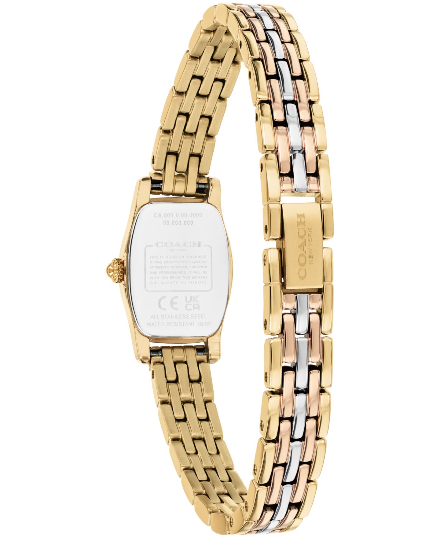 Женские часы COACH Greta Tri-Tone Stainless Steel Bracelet Watch 15.3mm — фото 2
