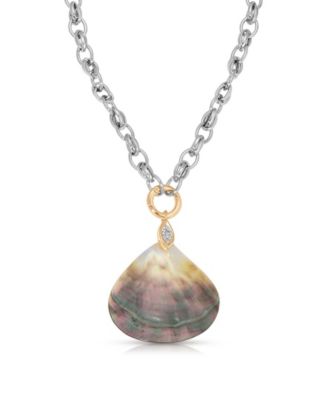 Mixed Metal Shell Statement Necklace