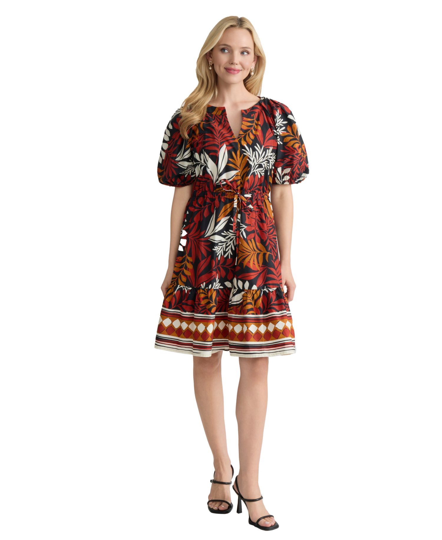 Petite Printed Tiered Dress