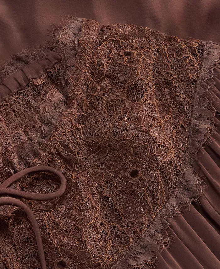 Women's Tie-Front Lace Blouse - thumbnail 4