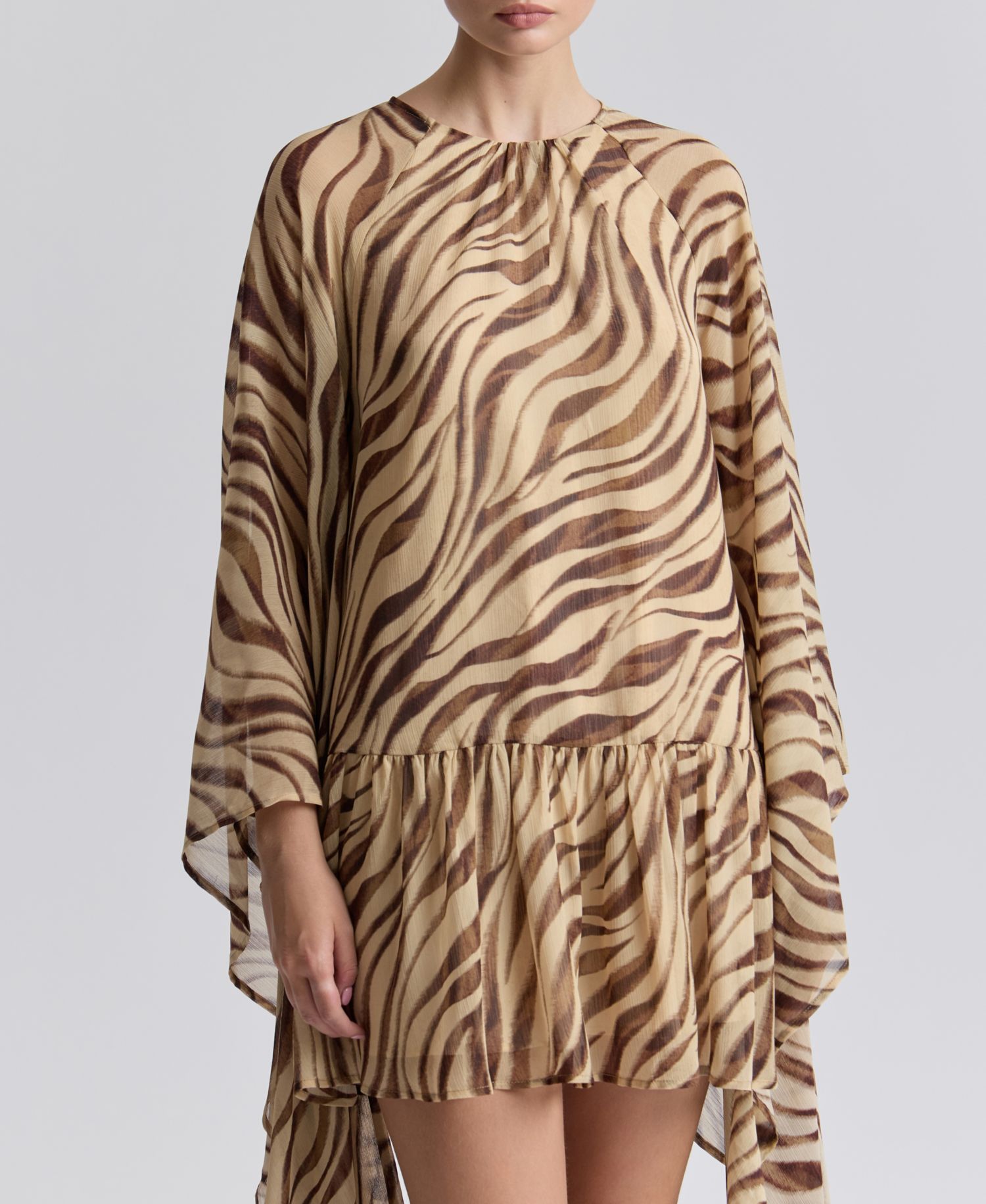 Women's Printed Chiffon Short Shift Dress